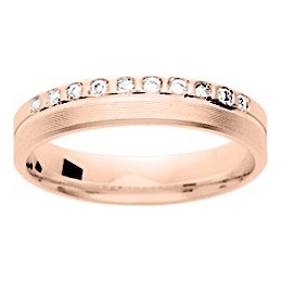 Alliance or rose 750/1000 et diamants 0,10 carat by Stauffer