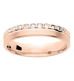 Alliance or rose 750/1000 et diamants 0,10 carat by Stauffer