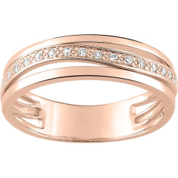 Alliance or rose 750/1000 et diamants 0,08 carat by Stauffer