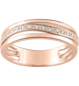 Alliance or rose 750/1000 et diamants 0,08 carat by Stauffer