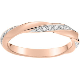 Alliance or rose et or gris 750/1000 et diamants 0,10 carat by Stauffer