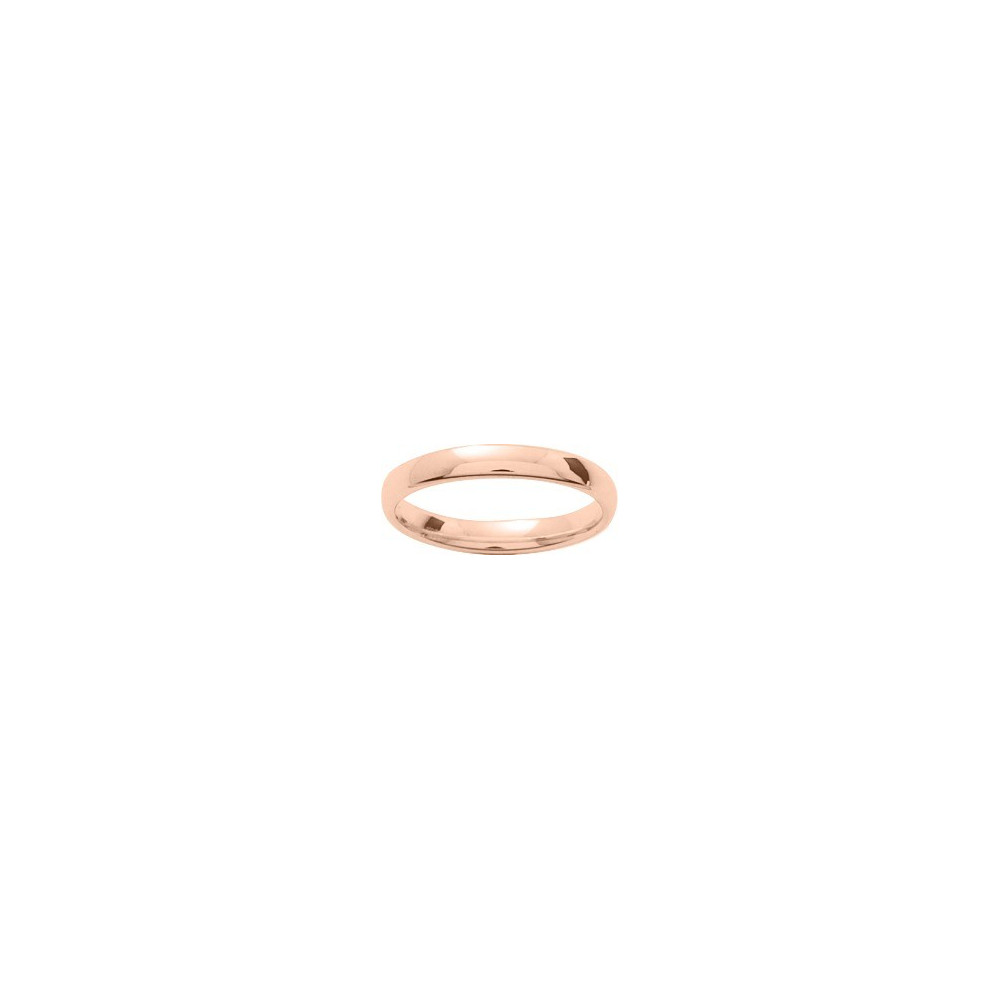 Alliance or rose 750/1000 demi-jonc confort, largeur 3,00 mm by Stauffer