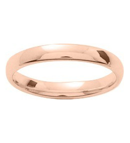 Alliance or rose 750/1000 demi-jonc confort, largeur 3,00 mm by Stauffer