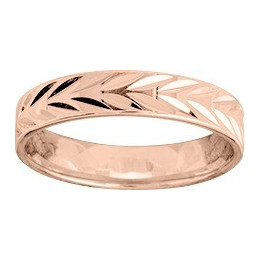 Alliance or rose 750/1000 ciselée, largeur 4,00 mm by Stauffer