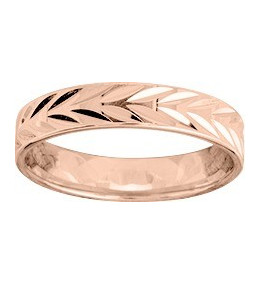 Alliance or rose 750/1000 ciselée, largeur 4,00 mm by Stauffer