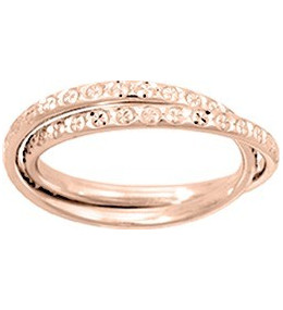 Alliance or rose 750/1000 double anneau illusion, largeur 2,00 mm by Stauffer