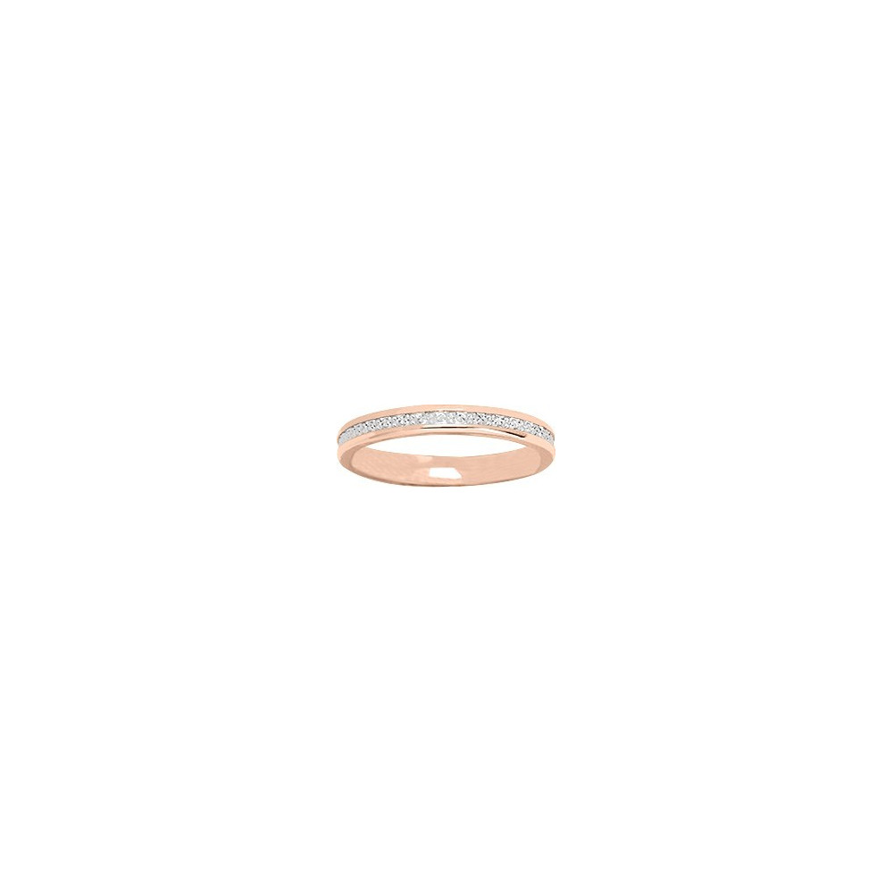 Alliance or rose et or gris 750/1000 illusion, largeur 2,50 mm by Stauffer