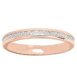 Alliance or rose et or gris 750/1000 illusion, largeur 2,50 mm by Stauffer