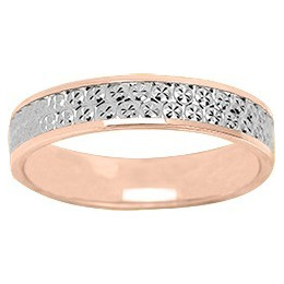 Alliance or rose et or gris 750/1000 illusion, largeur 4,00 mm by Stauffer
