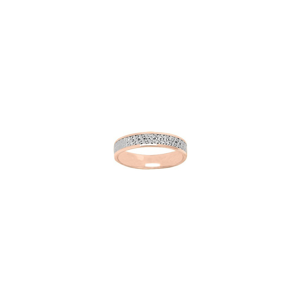 Alliance or rose et or gris 750/1000 illusion, largeur 4,00 mm by Stauffer