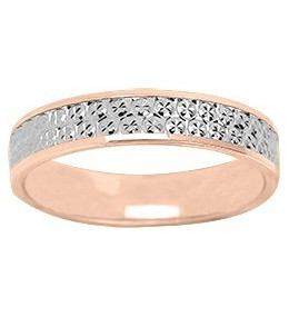 Alliance or rose et or gris 750/1000 illusion, largeur 4,00 mm by Stauffer