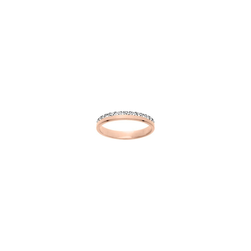 Alliance or rose et or gris 750/1000 illusion, largeur 3,00 mm by Stauffer