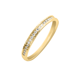 Alliance or gris 750/1000 Prestige Demi Tour Serti Rail Etincelant et diamants 0,15 carat by Stauffer