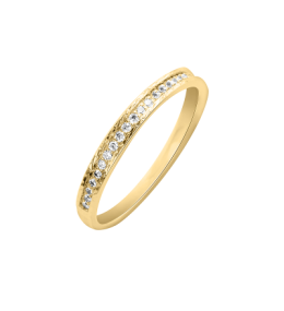 Alliance or gris 750/1000 Prestige Demi Tour Serti Rail Etincelant et diamants 0,15 carat by Stauffer