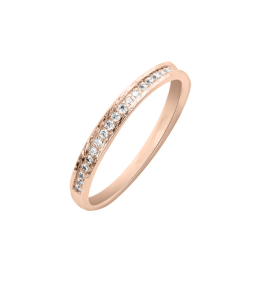 Alliance or gris 750/1000 Prestige Demi Tour Serti Rail Etincelant et diamants 0,15 carat by Stauffer