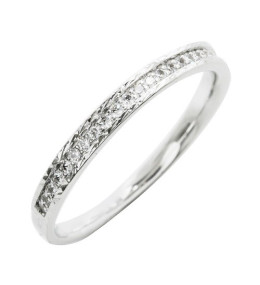 Alliance or gris 750/1000 Prestige Demi Tour Serti Rail Etincelant et diamants 0,15 carat by Stauffer