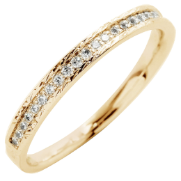 Alliance or gris 750/1000 Prestige Demi Tour Serti Rail Etincelant et diamants 0,20 carat by Stauffer