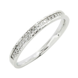 Alliance or gris 750/1000 Prestige Demi Tour Serti Rail Etincelant et diamants 0,20 carat by Stauffer
