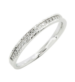 Alliance or gris 750/1000 Prestige Demi Tour Serti Rail Etincelant et diamants 0,20 carat by Stauffer