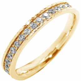 Alliance or gris 750/1000 Prestige Demi Tour Serti Rail Etincelant et diamants 0,30 carat by Stauffer