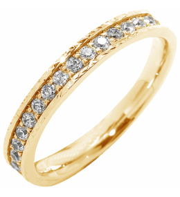 Alliance or gris 750/1000 Prestige Demi Tour Serti Rail Etincelant et diamants 0,30 carat by Stauffer