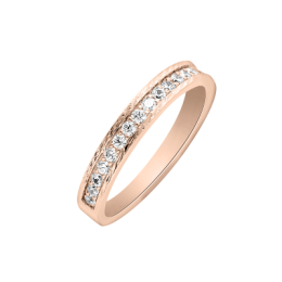 Alliance or gris 750/1000 Prestige Demi Tour Serti Rail Etincelant et diamants 0,30 carat by Stauffer