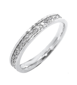 Alliance or gris 750/1000 Prestige Demi Tour Serti Rail Etincelant et diamants 0,30 carat by Stauffer