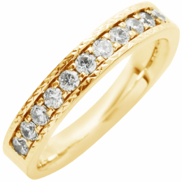 Alliance or gris 750/1000 Prestige Demi Tour Serti Rail Etincelant et diamants 0,50 carat by Stauffer