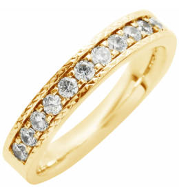 Alliance or gris 750/1000 Prestige Demi Tour Serti Rail Etincelant et diamants 0,50 carat by Stauffer