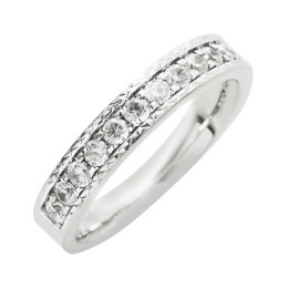 Alliance or gris 750/1000 Prestige Demi Tour Serti Rail Etincelant et diamants 0,50 carat by Stauffer