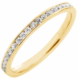 Alliance or gris 750/1000 Prestige Tour Complet Serti Rail Mince et diamants 0,50 carat by Stauffer