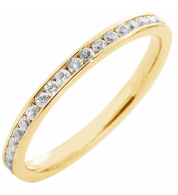 Alliance or gris 750/1000 Prestige Tour Complet Serti Rail Mince et diamants 0,50 carat by Stauffer