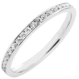 Alliance or gris 750/1000 Prestige Tour Complet Serti Rail Mince et diamants 0,50 carat by Stauffer