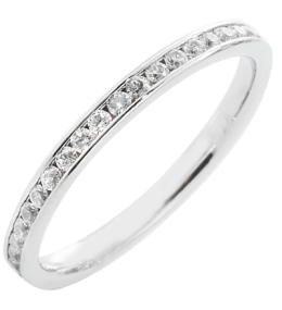 Alliance or gris 750/1000 Prestige Tour Complet Serti Rail Mince et diamants 0,50 carat by Stauffer