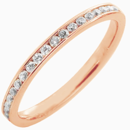 Alliance or gris 750/1000 Prestige Tour Complet Serti Rail Mince et diamants 0,50 carat by Stauffer