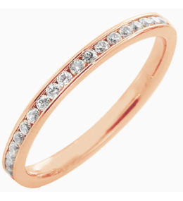 Alliance or gris 750/1000 Prestige Tour Complet Serti Rail Mince et diamants 0,50 carat by Stauffer