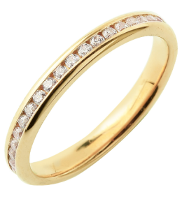 Alliance or gris 750/1000 Prestige Tour Complet Serti Rail Mince et diamants 0,50 carat by Stauffer