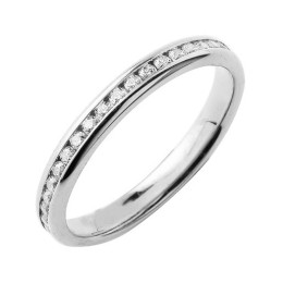 Alliance or gris 750/1000 Prestige Tour Complet Serti Rail Large et diamants 0,75 carat by Stauffer
