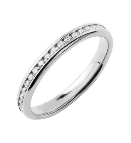 Alliance or gris 750/1000 Prestige Tour Complet Serti Rail Large et diamants 0,75 carat by Stauffer
