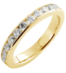 Alliance or gris 750/1000 Prestige Tour Complet Serti Rail Mince et diamants 1,00 carat by Stauffer