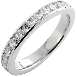 Alliance or gris 750/1000 Prestige Tour Complet Serti Rail Mince et diamants 1,00 carat by Stauffer
