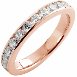 Alliance or gris 750/1000 Prestige Tour Complet Serti Rail Mince et diamants 1,00 carat by Stauffer
