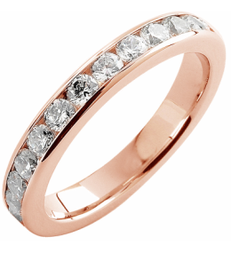 Alliance or gris 750/1000 Prestige Tour Complet Serti Rail Mince et diamants 1,00 carat by Stauffer
