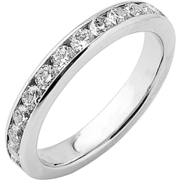 Alliance or gris 750/1000 Prestige Tour Complet Serti Rail Mince et diamants 1,50 carat by Stauffer