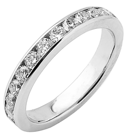 Alliance or gris 750/1000 Prestige Tour Complet Serti Rail Mince et diamants 1,50 carat by Stauffer