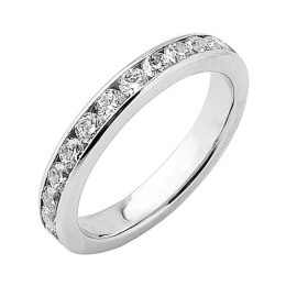 Alliance or gris 750/1000 Prestige Tour Complet Serti Rail Mince et diamants 1,50 carat by Stauffer