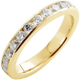 Alliance or gris 750/1000 Prestige Tour Complet Serti Rail Mince et diamants 1,50 carat by Stauffer