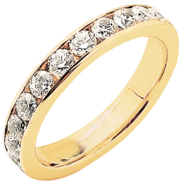 Alliance or gris 750/1000 Prestige Tour Complet Serti Rail Mince et diamants 2,00 carat by Stauffer