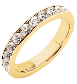 Alliance or gris 750/1000 Prestige Tour Complet Serti Rail Mince et diamants 2,00 carat by Stauffer