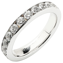Alliance or gris 750/1000 Prestige Tour Complet Serti Rail Mince et diamants 2,00 carat by Stauffer
